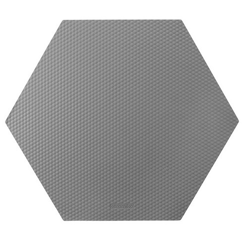 케라미카 실리콘 엠보 테이블매트 헥사곤, 차콜, 440 x 380 mm