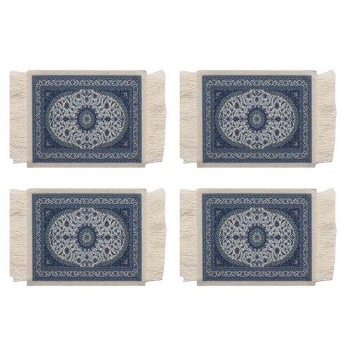작은꾸밈 페르시안 디저트매트 4p, 페르시안 에메랄드, 26 x 18 cm