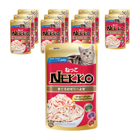 네코 필수영양소 고양이 간식, 참치 토핑 게맛살, 12개