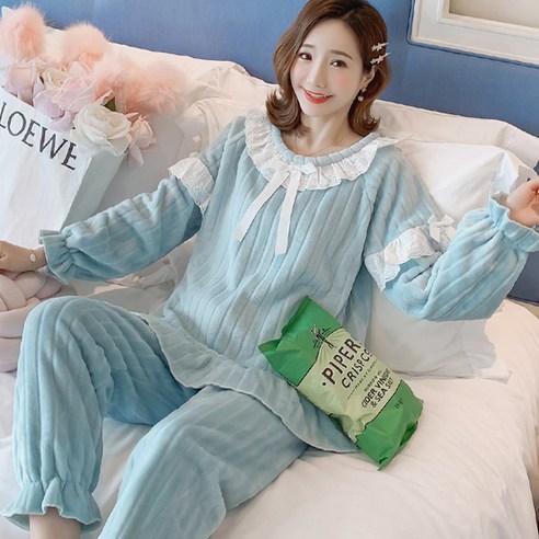 민트코코아 여성용 수면잠옷 인조밍크 상하의세트 달콤한낮잠