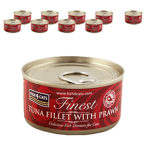 피쉬포캣 고양이 간식캔 70g, 참치 + 새우, 10개