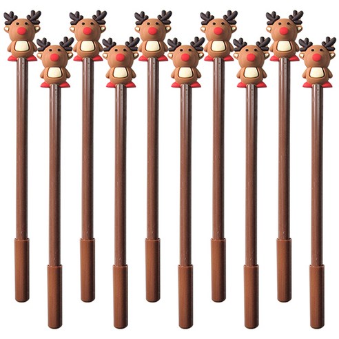 X-MAS 중성펜 0.5mm, 루돌프, 10개