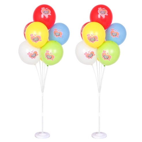 풍선꽂이 장식 세트 130cm, 컬러불 아이러브유, 2세트