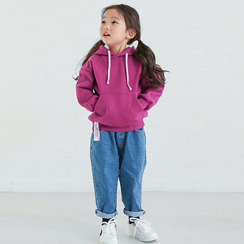 미니비 아동용 기모 하이번 후드티