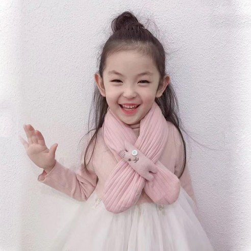 핸날 아동용 골지 토끼 머플러