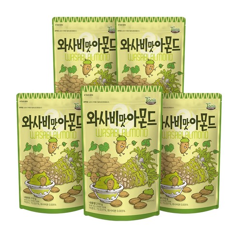탐스팜 와사비맛 아몬드, 210g, 5개