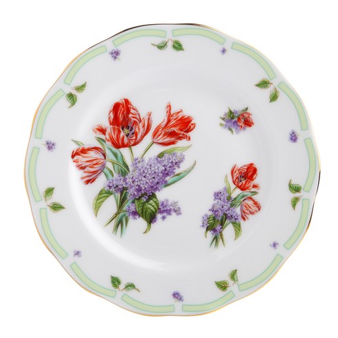 로얄알버트 보타니칼 골드 PLATE ROUND, TULIPS + LILACS