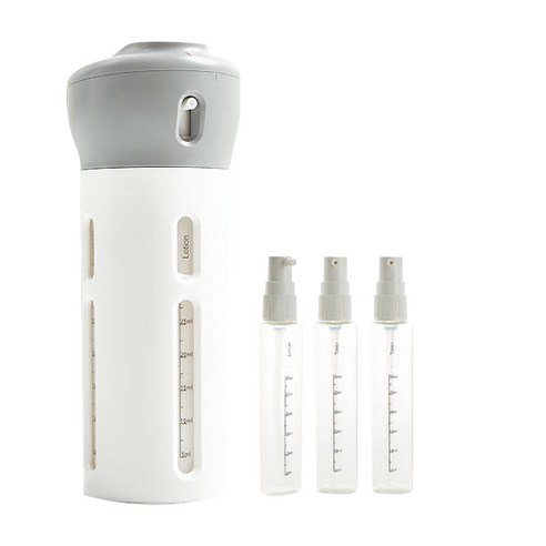 우리집엔 펌프용기 40ml x 4p + 디스펜서 보틀, 그레이, 1세트