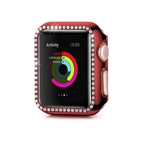 비쉐르 메탈 비즈 라인 애플워치 시리즈 3 42mm 하드 커버 케이스, 레드, 1개