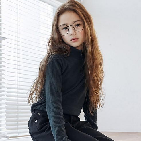 아동용 원칼라 반 폴라 티셔츠