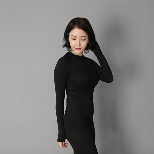 나야스타일 여성용 HMUS 기능성 내의 라운드 상의