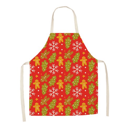 알럽홈 크리스마스 리넨 앞치마 S, 레드쿠키, 1개