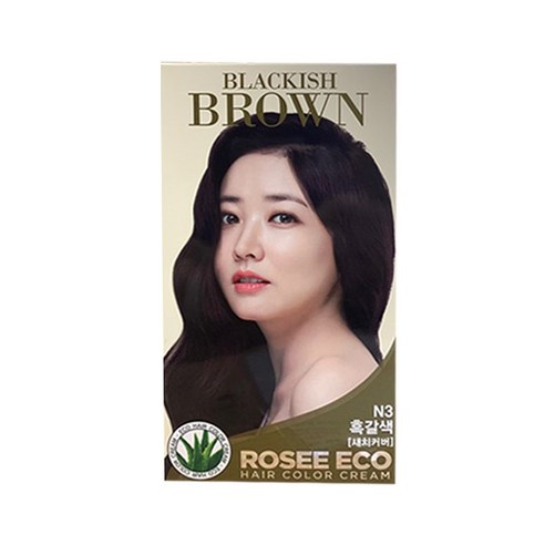 로제화장품 에코 알로에 헤어 칼라크림 염모제 새치커버용, N3 흑갈색, 1개