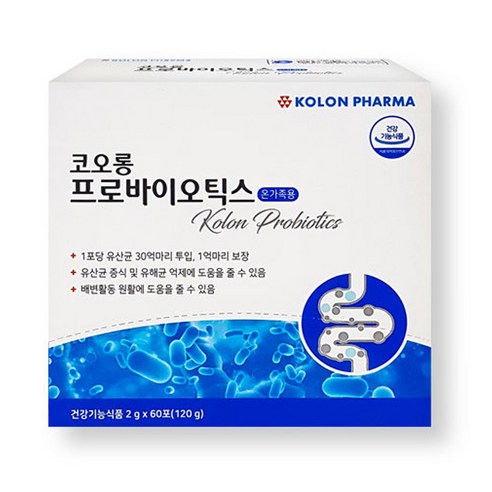 코오롱제약 프로바이오틱스 유산균 60p, 120g, 1개