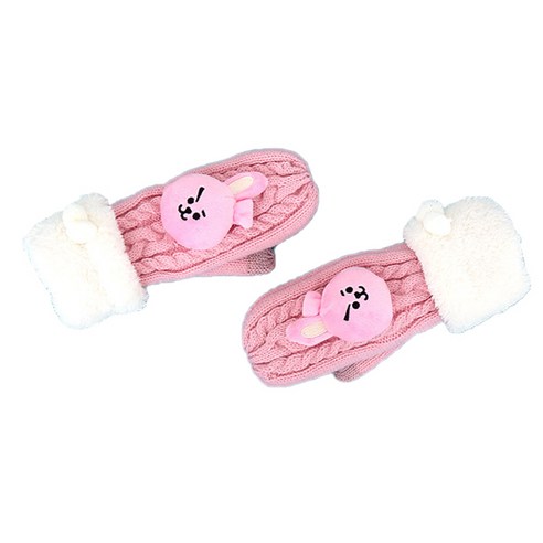 BT21 캐릭터 꽈배기 주니어 엄지니트장갑 IGBTG30001