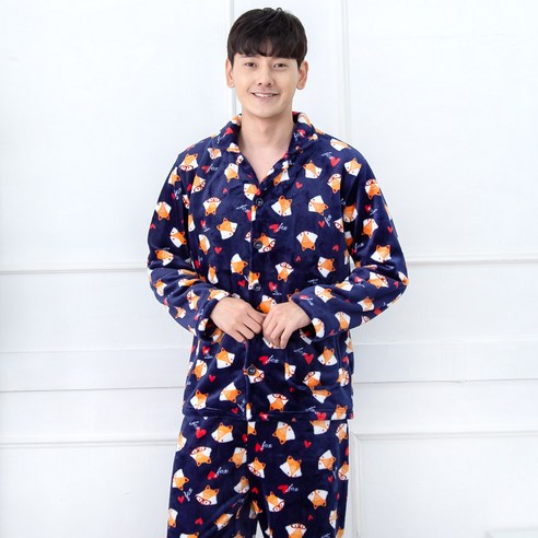 남성용 수면 잠옷 상하 세트