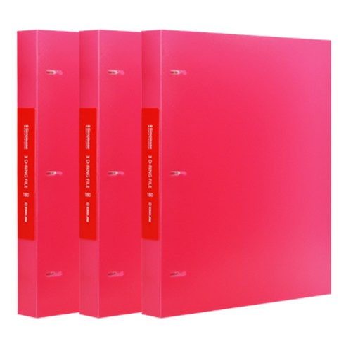 킹짐 3공 D링 A4 바인더, Red, 3개