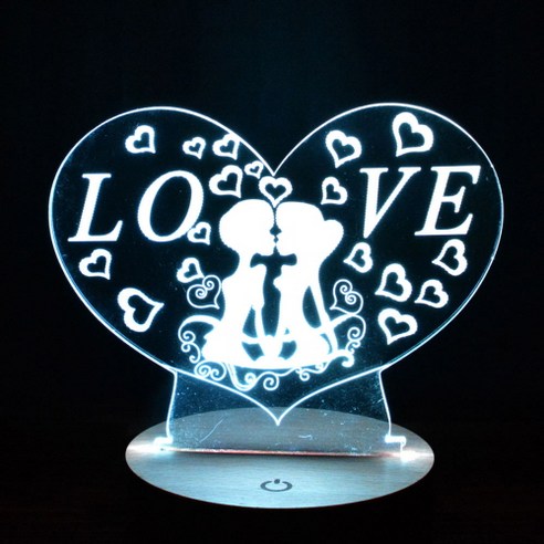 홈마인 LED 3D 무드등 사랑우정생일 시리즈 Dtype, D01 LOVE1