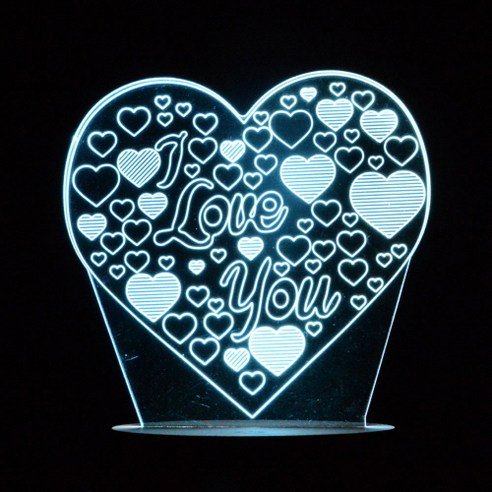 홈마인 LED 3D 무드등 사랑우정생일 시리즈 Dtype, D12 LOVE6