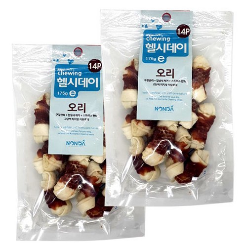 논다 헬시데이 강아지 츄잉껌 14p, 오리, 2개