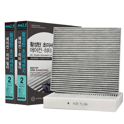 훠링 활성탄 차량용 에어컨 히터 필터, 2호, 2개