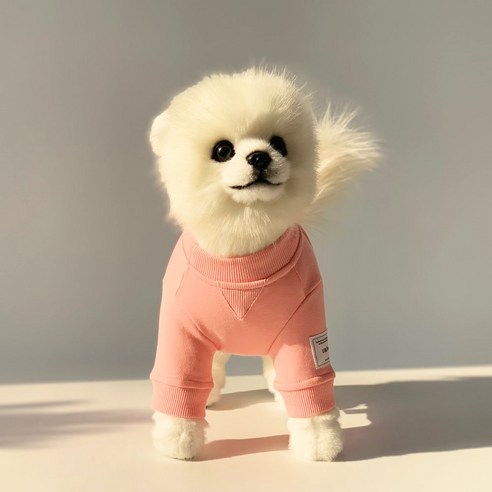 유앤펫 비비드 패치 맨투맨 강아지 티셔츠, 핑크