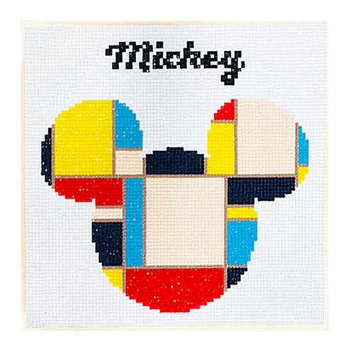 아이러브페인팅 미키마우스 보석십자수 세트 25 x 25 cm, 조각보 미키 보석십자수, 1세트
