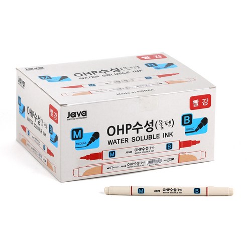 자바펜 OHP 수성사인펜 MB, 빨강, 144개