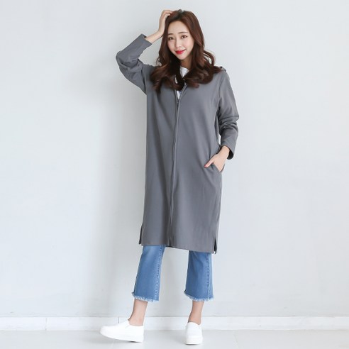 토마토팩토리 여성용 데일리 롱 후드집업