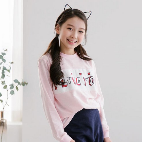 잭키드 여아용 아이러브티, 핑크
