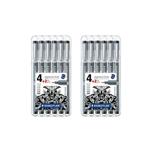 스테들러 피그먼트 라이너 308 SB 6종, 흑색, 2세트