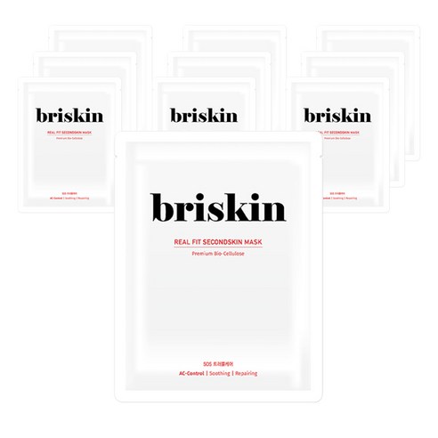 브리스킨 리얼 핏 세컨드스킨 sos 케어 시트 마스크, 1개입, 10개