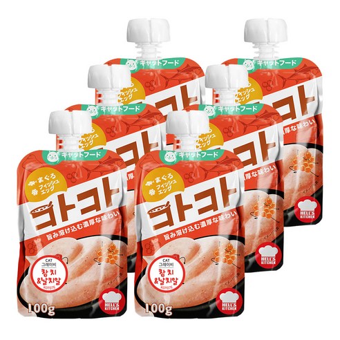 카카 어덜트 캣 파우치 애묘간식 참치 100g, 참치 + 날치알 혼합맛, 6개