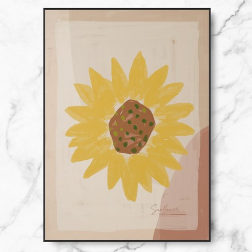 RYMD Drawing Sunflower 수지 액자, 블랙