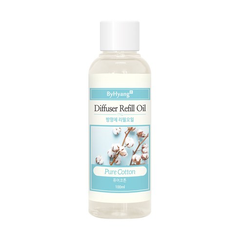 바이향 디퓨저 리필 오일, 퓨어코튼, 100ml