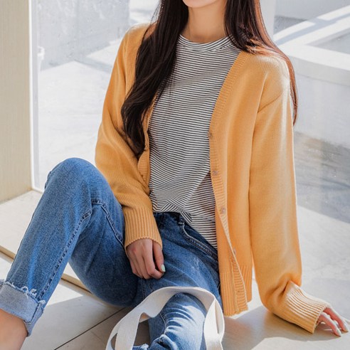 엔비룩 여성용 심플브이넥 가디건