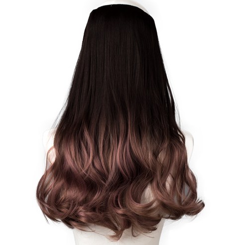 가발위드 투컬러 붙임머리 50cm 130g, 블랙 + 애쉬핑크, 1개