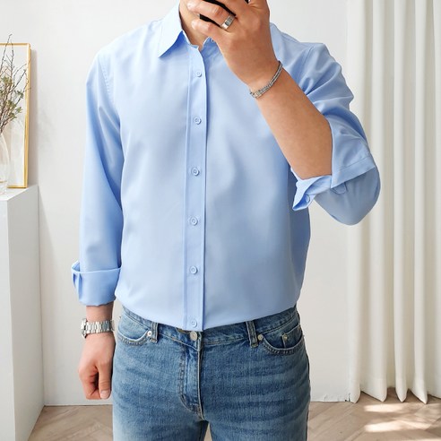 더클래식 남성용 데일리 링클프리 카라 셔츠