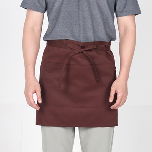 팀쿡 허리형 반 앞치마 TDA-301 110 x 41 cm, 브라운, 1개