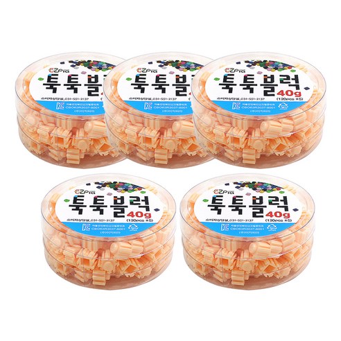 이지피아 툭툭 블럭 리필 40g 5p, 살구, 5개