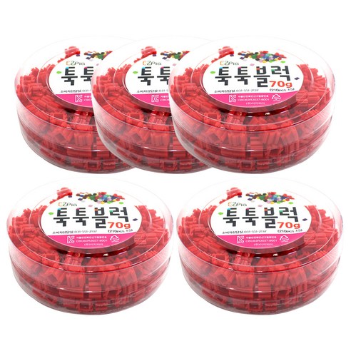 이지피아 툭툭 블럭 리필 70g 5p, 빨강