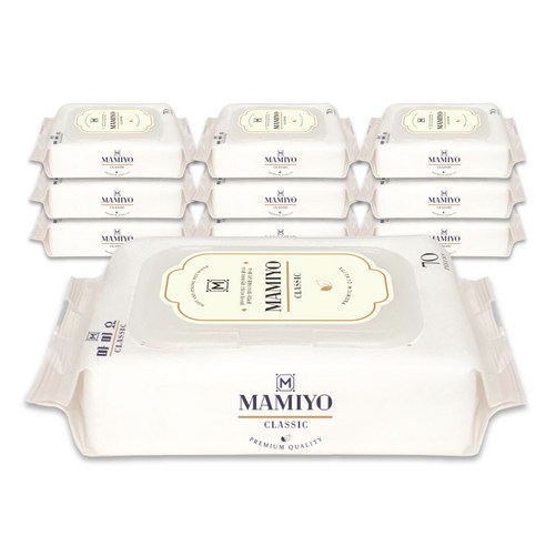 마미요 클래식 물티슈 캡형, 70매, 10팩