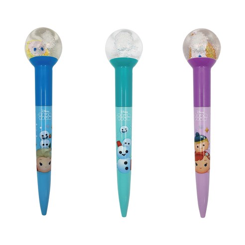 디즈니 썸썸 겨울왕국 반짝반짝 빛나는 워터볼 라이트펜 3종 세트, 엘사, 안나, 눈, 1세트