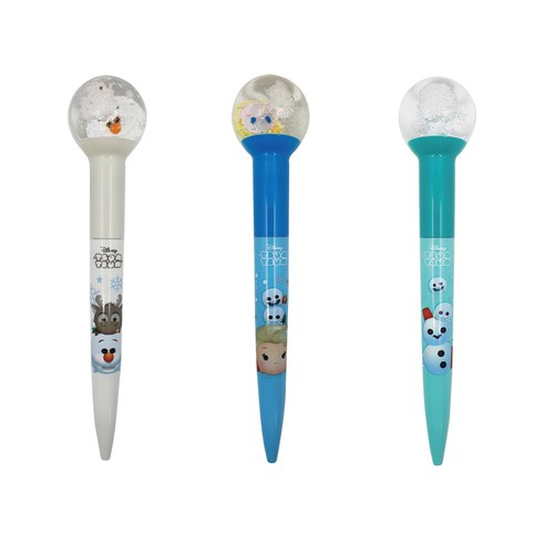 디즈니 썸썸 겨울왕국 반짝반짝 빛나는 워터볼 라이트펜 3종 세트, 올라프, 엘사, 눈, 1세트