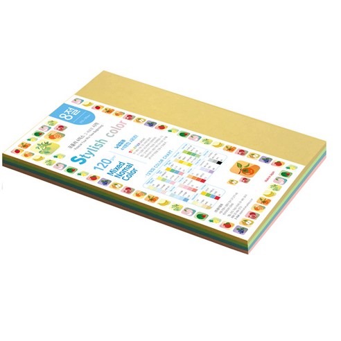 PAPERCULTURE 스타일리쉬 노멀 혼합색지 03 Popular Tone Deep 120g, 8절, 60개