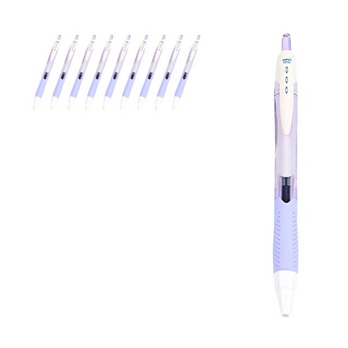 제트스트림 컬러 바디 유성 볼펜 0.5mm, 잉크(블랙), 바디(라벤더), 10개