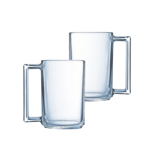 루미낙 피트니스 강화 유리머그 400ml, 160 x 85 x 150 mm, 2개입