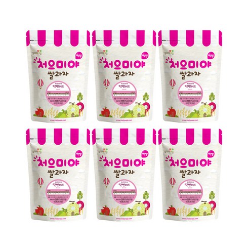 쌀과자마을 처으미야 떡뻥 과자, 비트, 6개, 40g