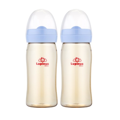 루피너스 PPSU 젖병 240ml x 2p, 노꼭지, 블루