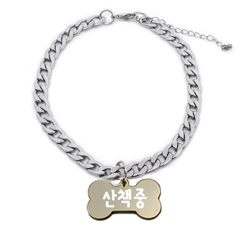 펫츠룩 써지컬 반려동물 체인A 뼈다귀 산책중, 골드